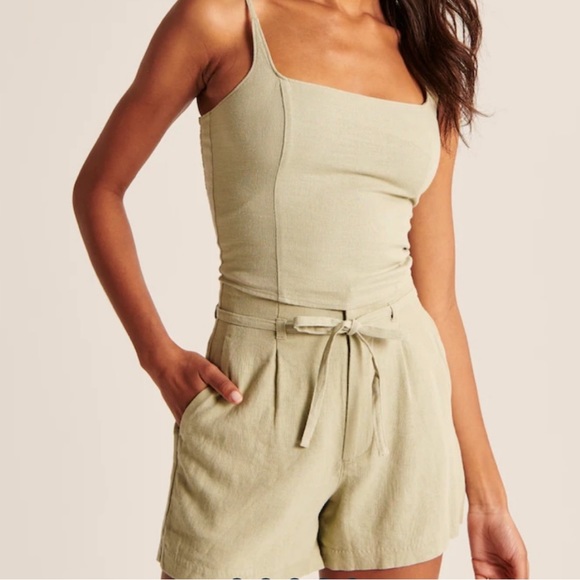 NEW Abercrombie Tie Waist Linen Shorts Medium - Picture 11 of 11